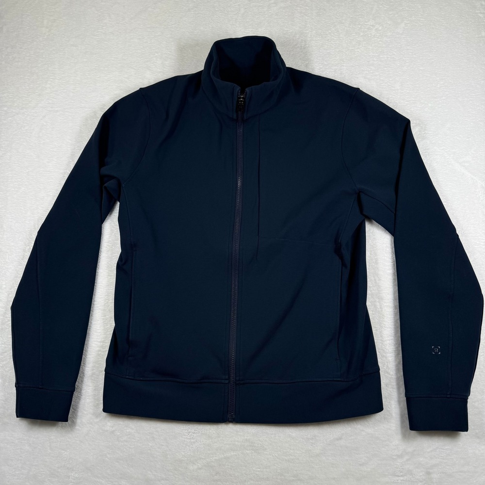Lululemon Mens Sojourn Jacket Obsidian Blue Full Zip Mock Neck M3BLMS Size M